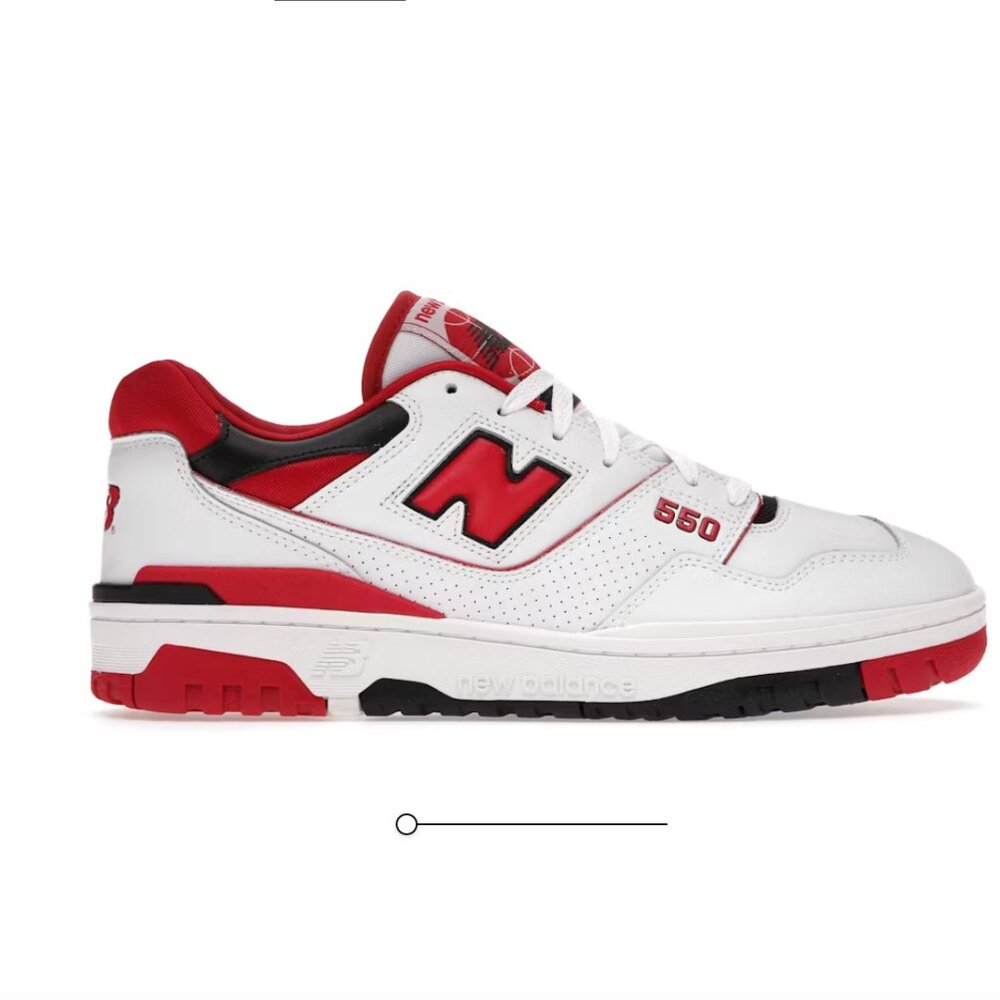 COPY New Balance 550 Sneakers Red Black White Women’s 9 Men’s 7 Retro